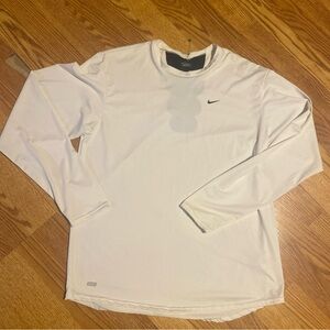 Nike Shirt Mens L White Dri-Fit Training Long Sleeve Athletic Running NWOT